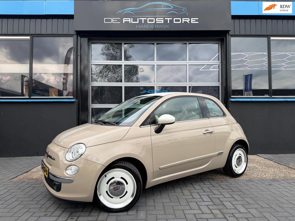 Fiat 500 1.2 Vintage '57 Airco leder Two Tone Blue and My In, Voorwielaandrijving, 4 cilinders, Leder, Handgeschakeld