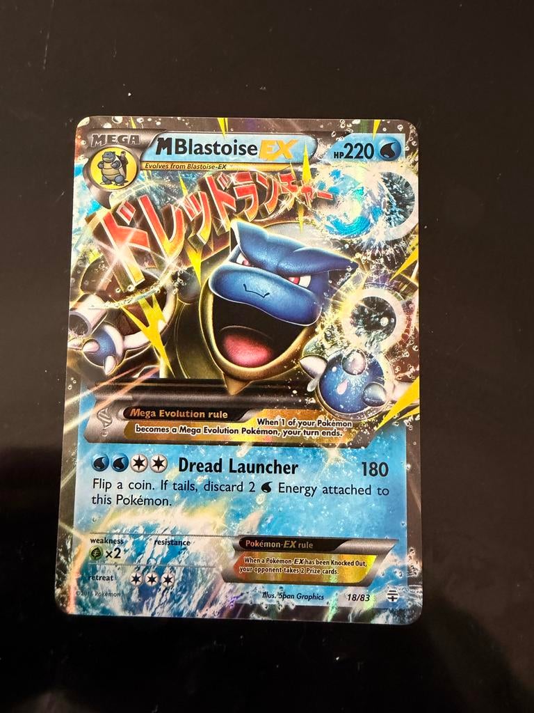 M Blastoise EX Pokémon Kaart - Full Art, Ophalen of Verzenden, Gebruikt, Losse kaart