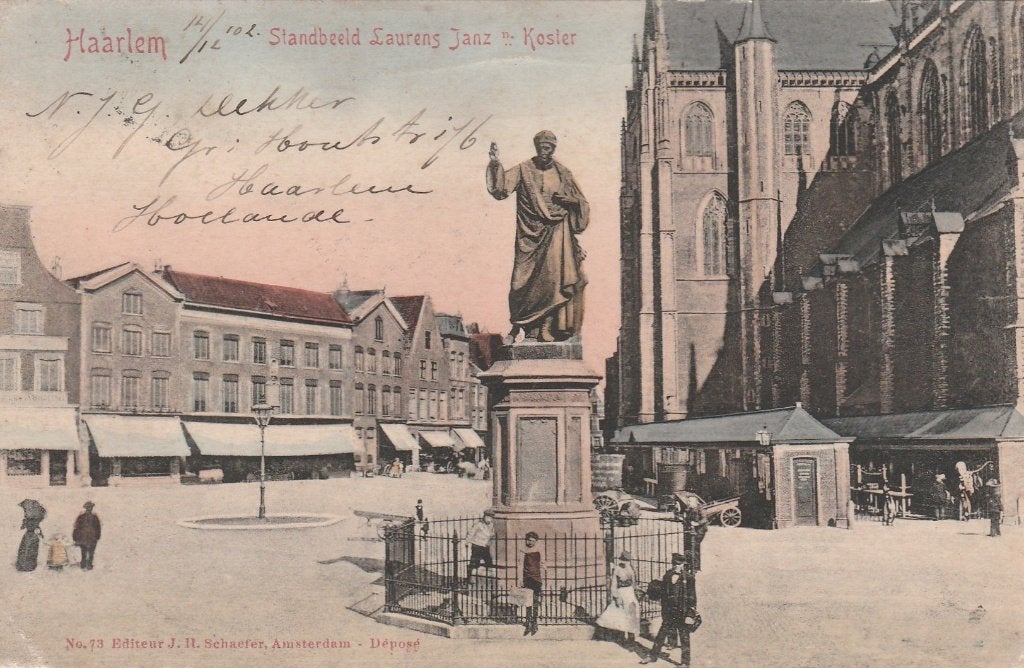 haarlem- standbeeld coster 1902, Ophalen of Verzenden, Voor 1920, Noord-Holland