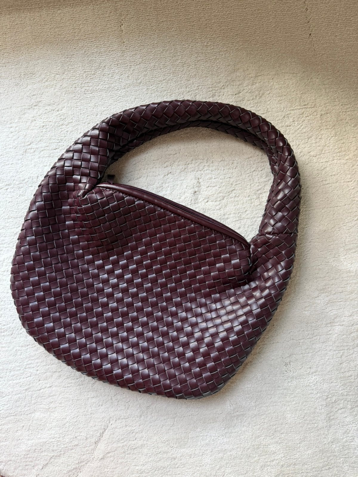 Nakd tas bordeaux leer gevlochten bag nieuw, Ophalen of Verzenden, Zo goed als nieuw, One size fits all