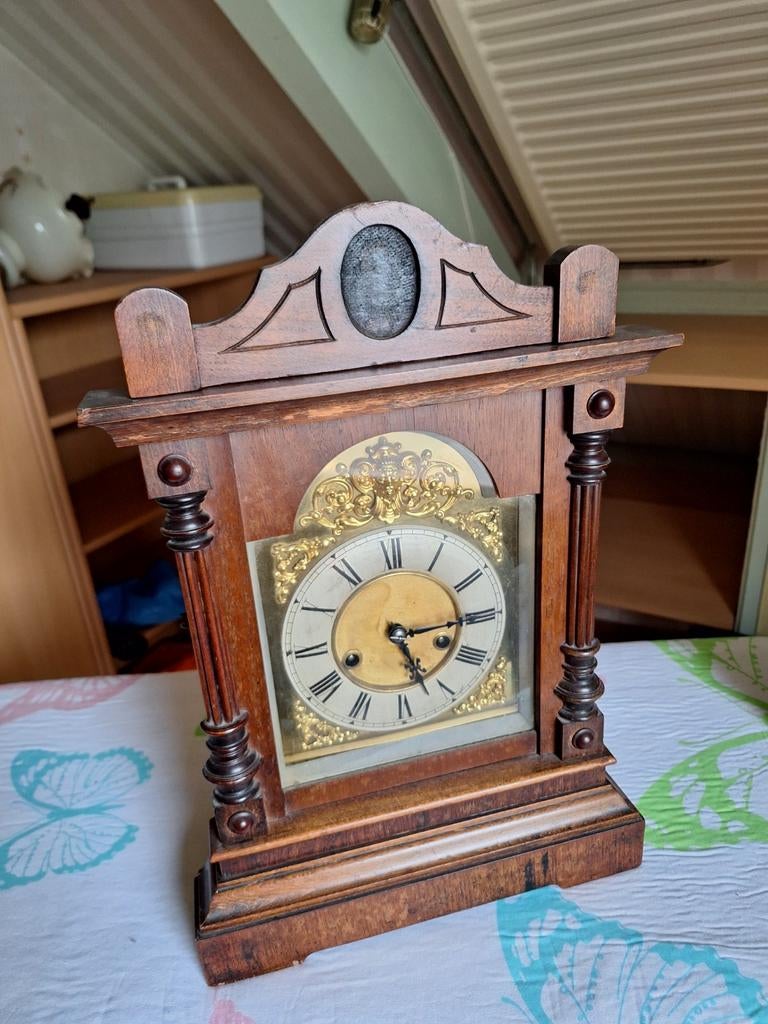Antieke tafelklok met "Big-Ben" klank, Antiek en Kunst, Ophalen