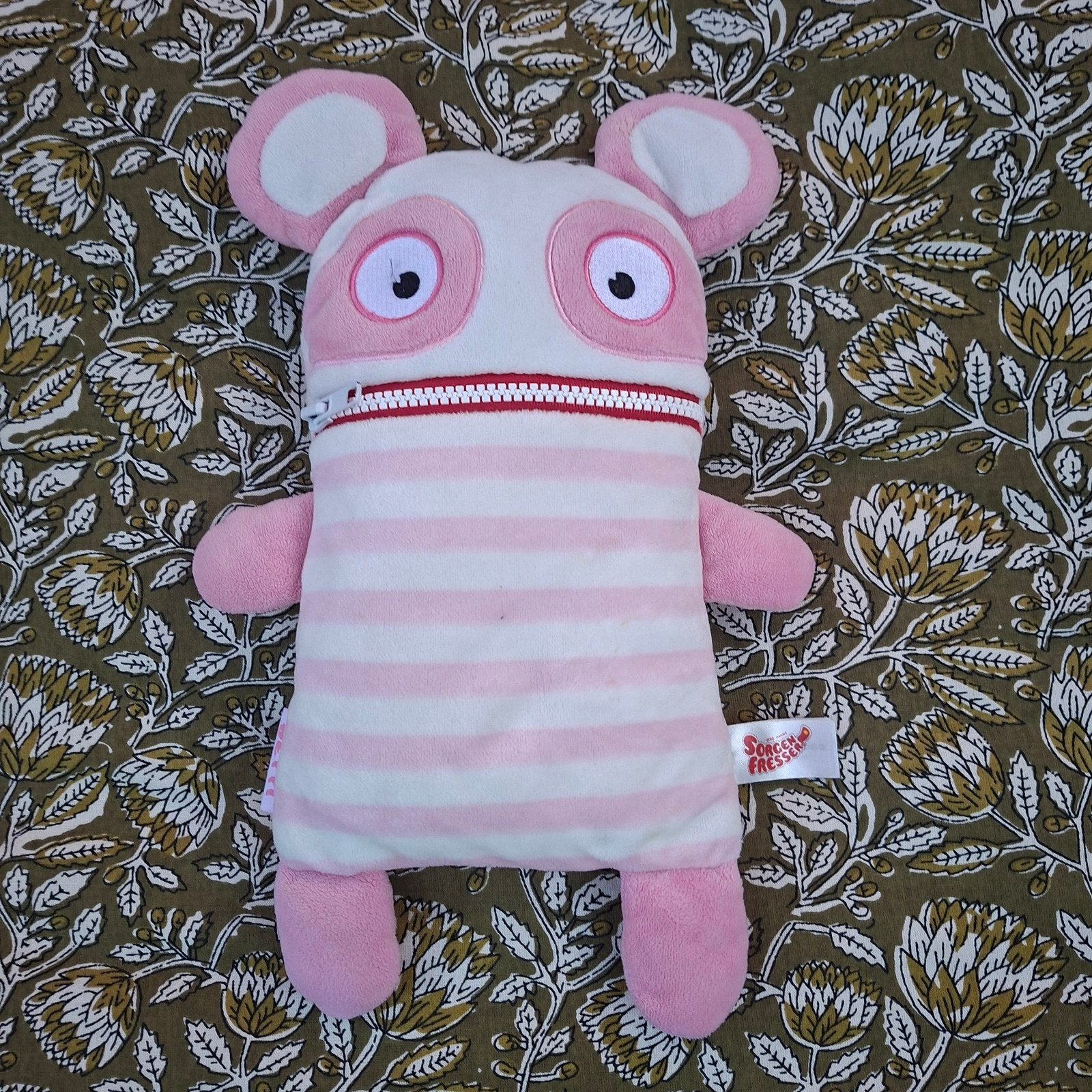 Sorgenfresser Betti knuffel met rits - Roze gestreept, Kinderen en Baby's, Speelgoed | Knuffels en Pluche, Overige merken, Overige karakters