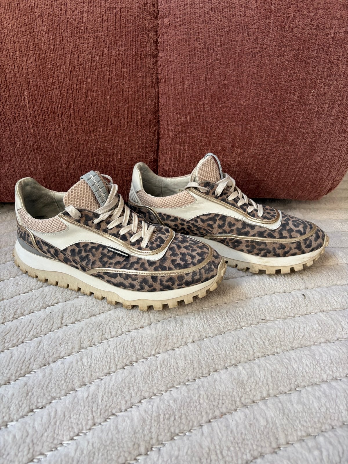 Floris van Bommel lage sneakers taupe - Maat 42, Kleding | Dames, Ophalen of Verzenden, Grijs, Sneakers of Gympen, Zo goed als nieuw