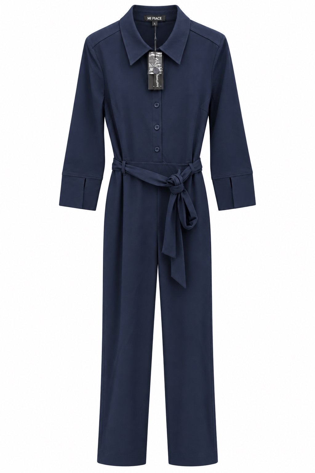 Mi Piace Jumpsuit Straight Fit Donkerblauw Travel stof, Ophalen of Verzenden, Nieuw, Maat 46/48 (XL) of groter, Blauw