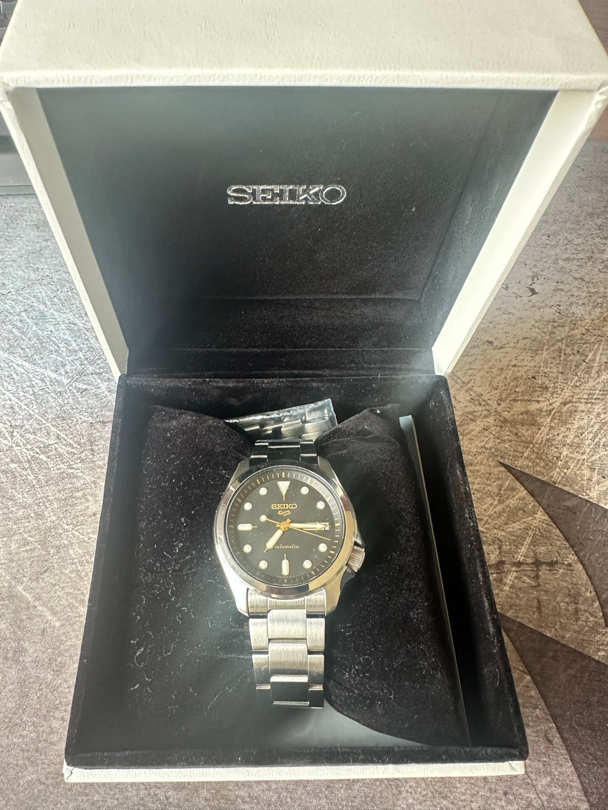 Seiko SRPE57 5 Sports SKX series automatisch herenhorloge, Ophalen, Seiko, Staal, Polshorloge