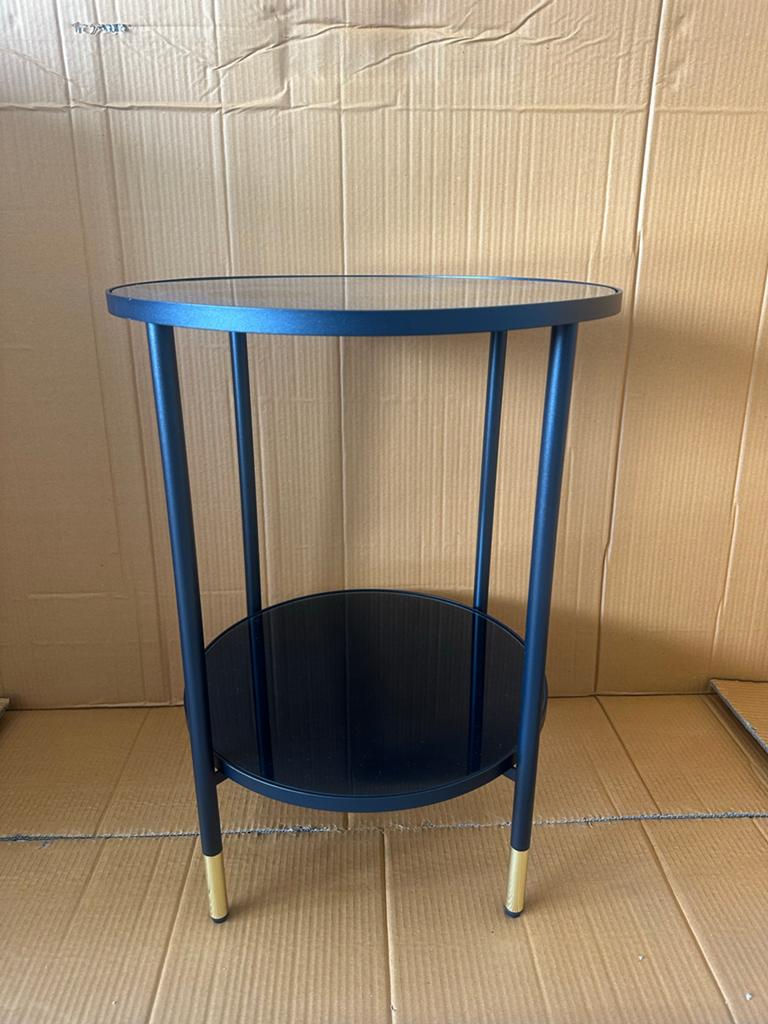 IKEA ÄSPERÖD bijzettafel zwart, glas, goud. 45cm, Huis en Inrichting, Tafels | Bijzettafels, Ophalen, Minder dan 55 cm, Metaal of Aluminium