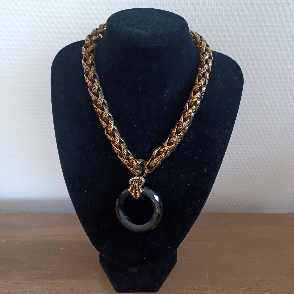 Vintage Ermani Bulatti Statement ketting, Sieraden, Tassen en Uiterlijk, Kettingen, Zo goed als nieuw, Overige materialen, Goud