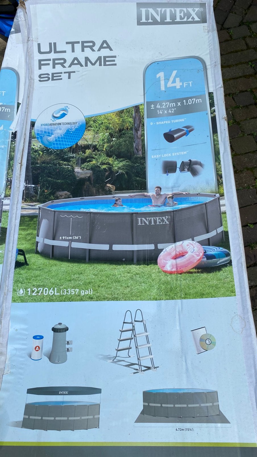 Zwembad compleet met verwarming, Ophalen, Minder dan 80 cm, Rond, 300 cm of meer