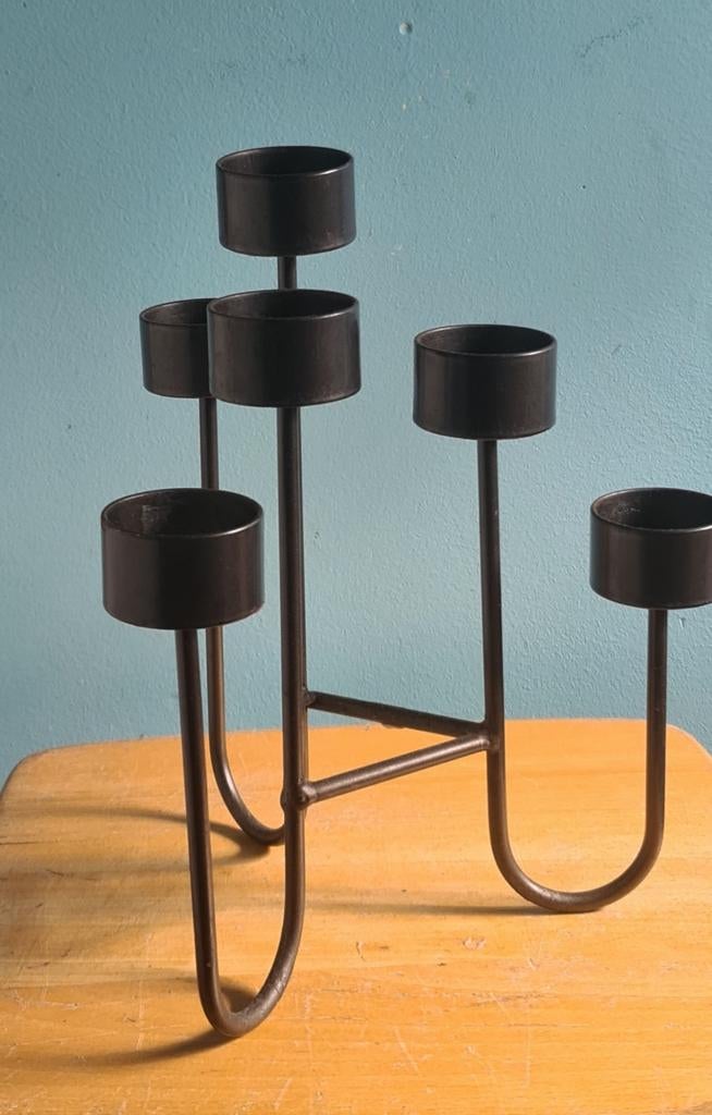 Vintage Scandinavian design kandelaar Tommy Larsen Design, Huis en Inrichting, Gebruikt, 25 tot 50 cm, Zwart, Ophalen of Verzenden