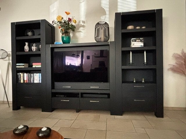 wand-tv meubel, Huis en Inrichting, Kasten | Wandmeubels, Ophalen, Met plank(en), Gebruikt, 200 cm of meer