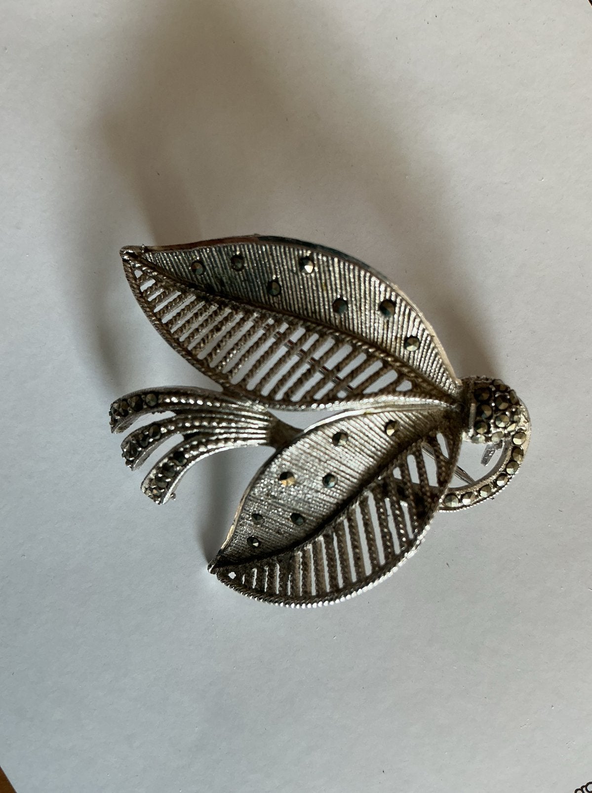Broche Vlinder 80% Zilver (zie keurmerk) schitterend mooi, Ophalen of Verzenden, Zo goed als nieuw, Zilver