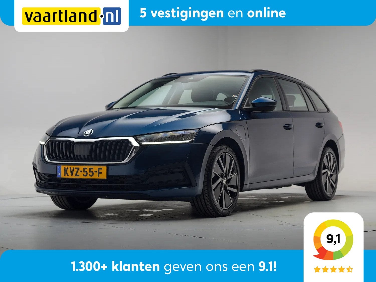 Skoda Octavia Combi 1.4 TSI PHEV iV Business Edition [ Virtu, Dealer onderhouden, Gebruikt, 4 cilinders, Blauw