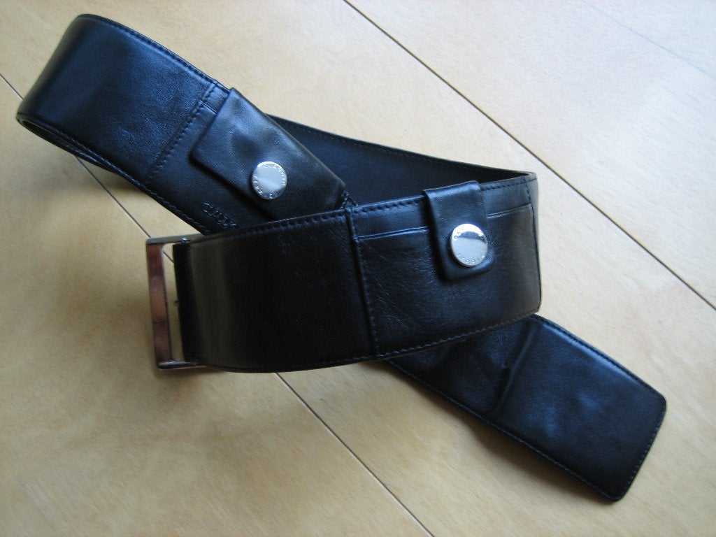Zeer mooie leren riem met zakjes CLAUDIO FERRICI 90 snazzeys, 80 tot 90 cm, 5 cm of meer, Verzenden, Nieuw