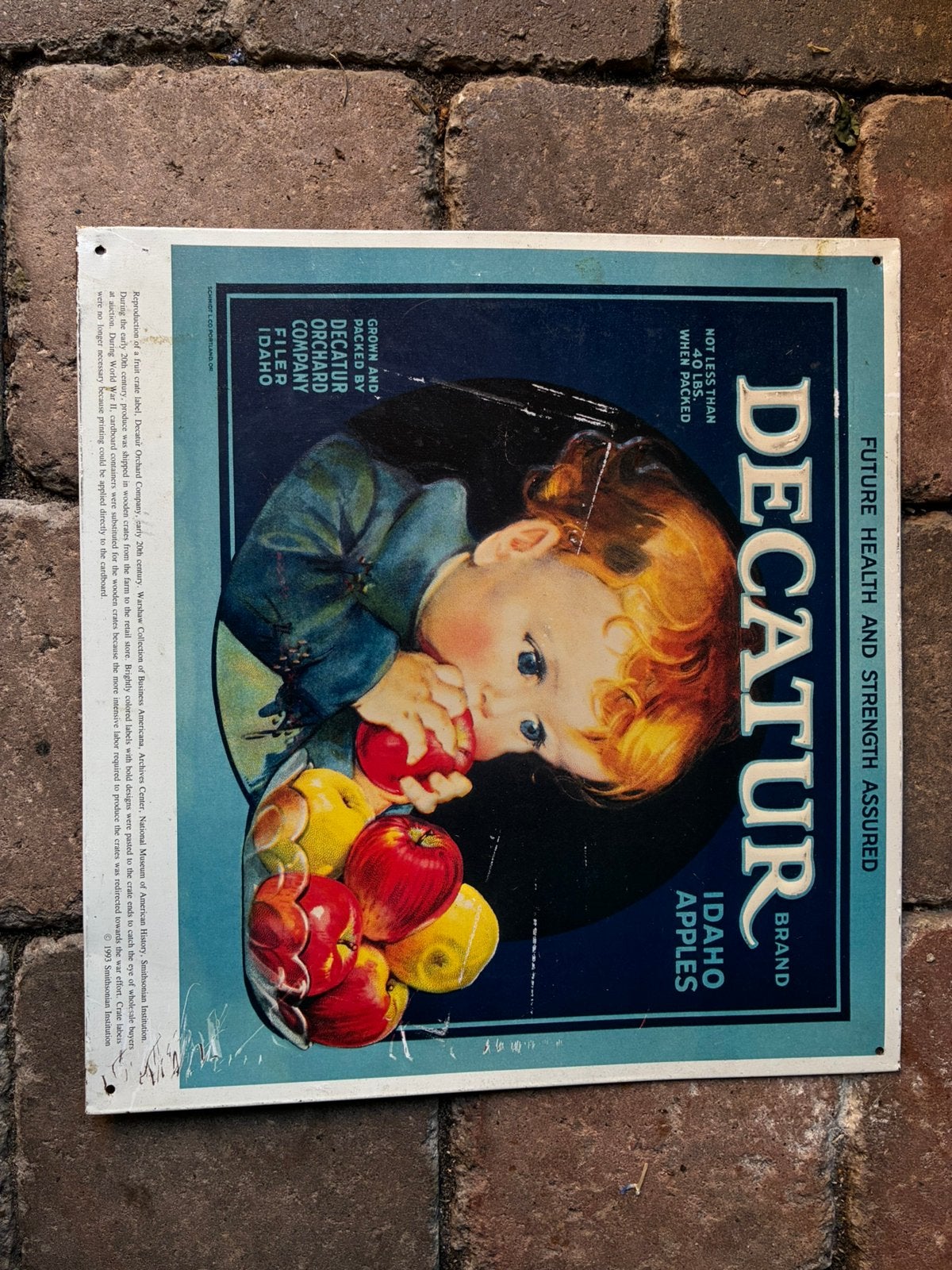 Vintage reclame bord, Ophalen, Gebruikt, Reclamebord
