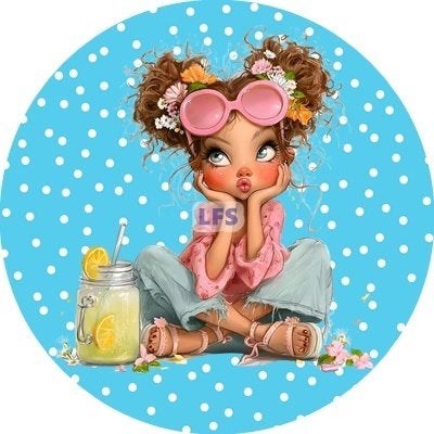 lf49 icing frosting meisje zomer 20cm eetbare taart print, Ophalen of Verzenden, Nieuw, Taarten, Versiering