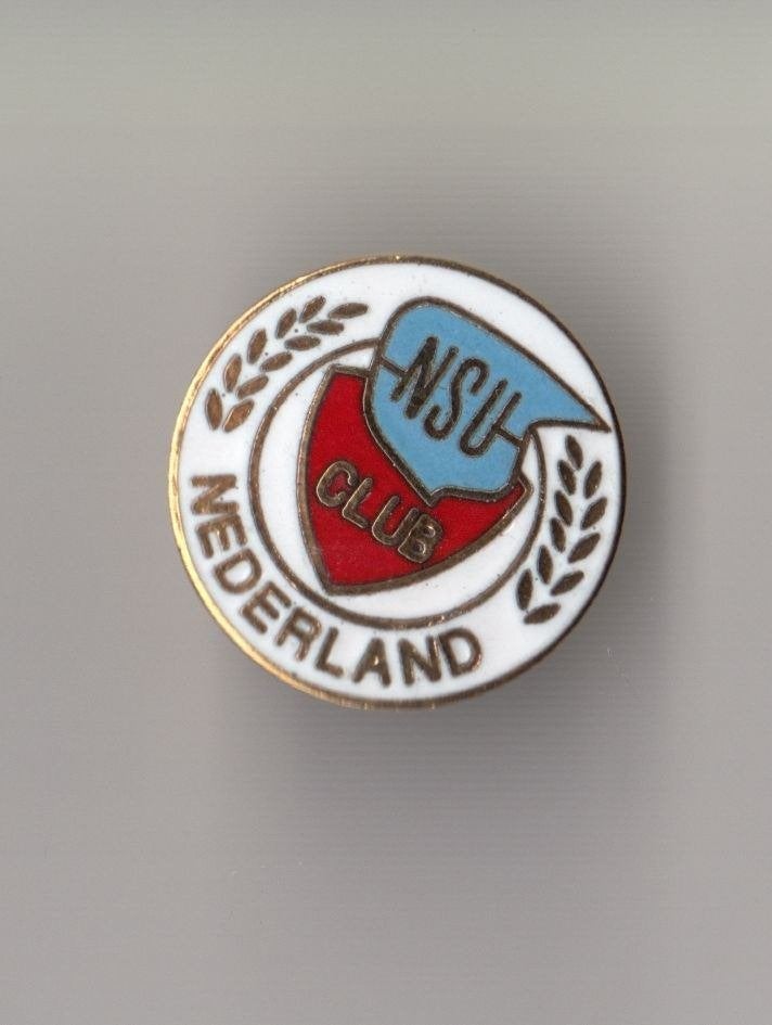 NSU Club Nederland Motor pin emaille, Gebruikt, Niet vindbaar, Niet vindbaar, Speldje of Pin