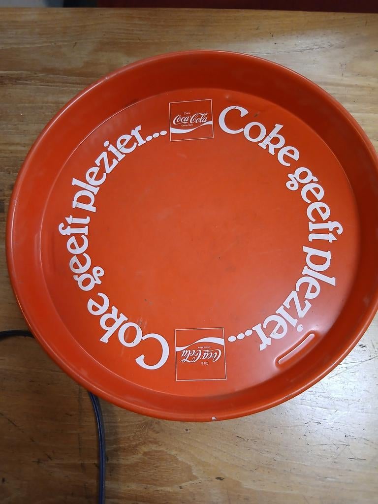 Vintage Coca-Cola Dienblad - Rond, 33 cm diameter, Coca-Cola Company, Gebruikt, Info@cocacola.nl, Ophalen of Verzenden