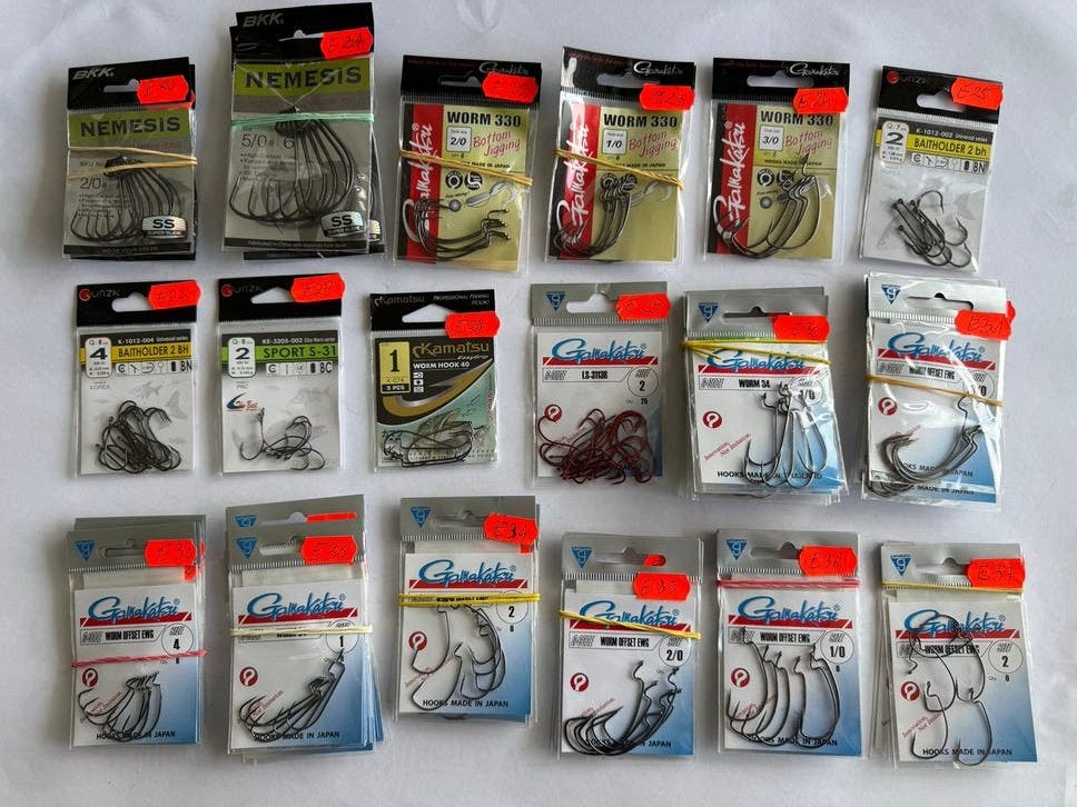 Gamakatsu Worm 330 Bottom Jigging 1/0 – 6 stuks, Ophalen of Verzenden, Nieuw, Haak