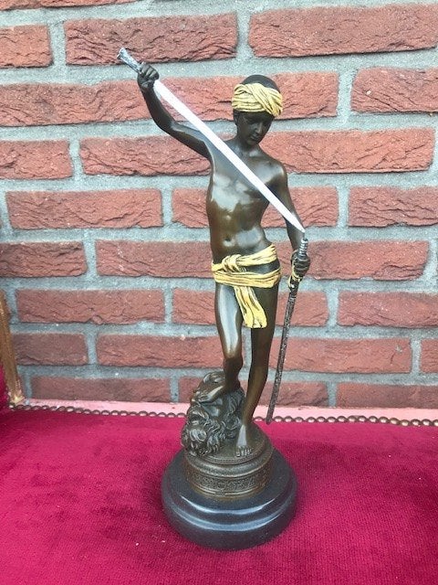 Weens brons, David verslaat Goliath, Ophalen of Verzenden, Brons