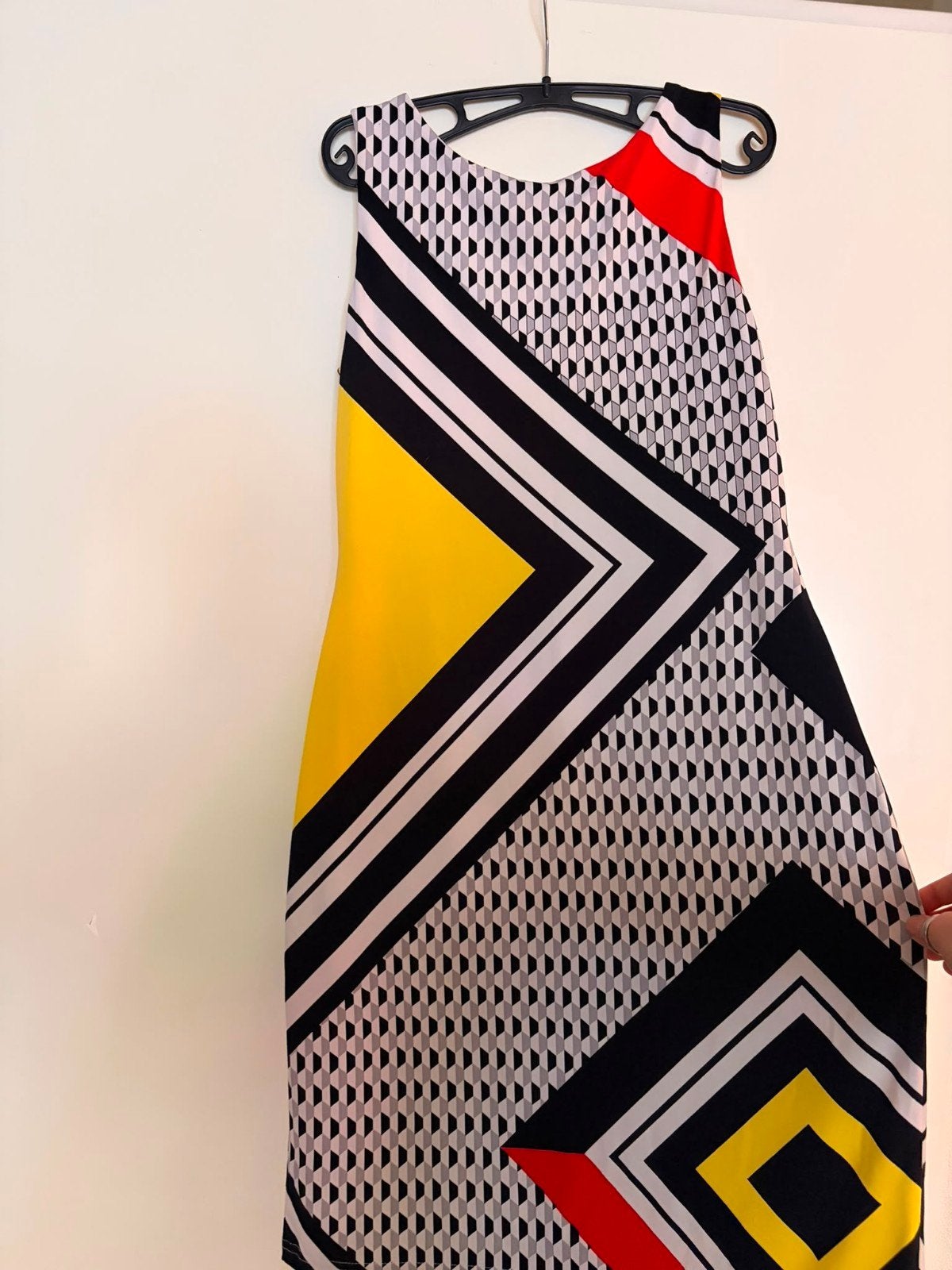 Joseph Ribkoff jurk met geometrische print, Meerkleurig, Maat 42/44 (L), Joseph Ribkoff, Ophalen of Verzenden
