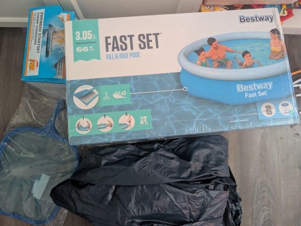 Complete zwembad set - Bestway Fast Set 3,05m, Tuin en Terras, Zwembaden, Ophalen, Minder dan 80 cm, Opblaaszwembad, Rond