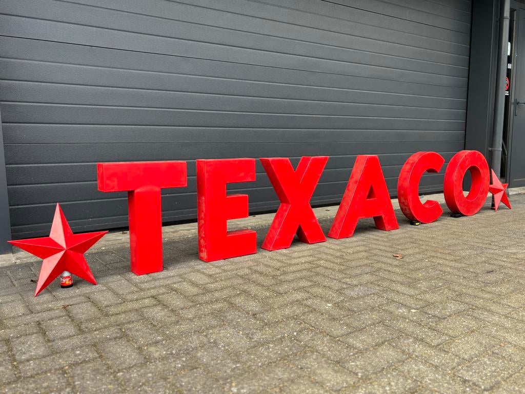 Texaco reclame letters jaren 50-60, Verzamelen, Merken en Reclamevoorwerpen, Ophalen, Zo goed als nieuw, Reclamebord