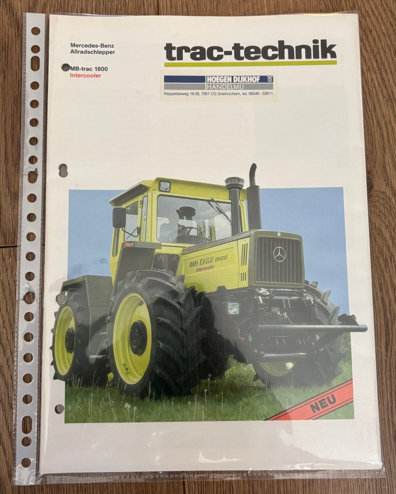 Te Koop: MB trac 1800 Folder Hoegen Dijkhof, Boeken, Ophalen, Zo goed als nieuw, Mercedes