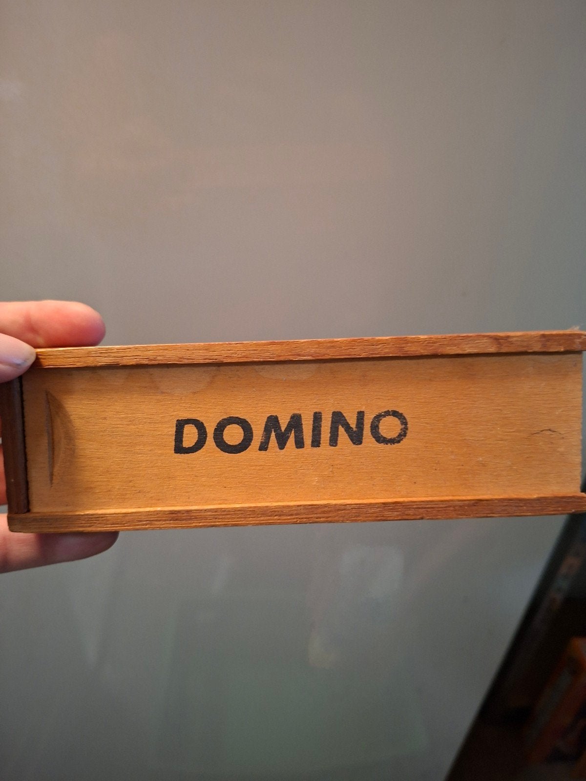 Vintage Domino spel in houten kistje, Een of twee spelers, Ophalen of Verzenden, Gebruikt