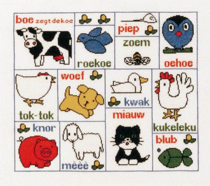 Leuk kleurrijk borduurpatroon, Verzenden, Patroon