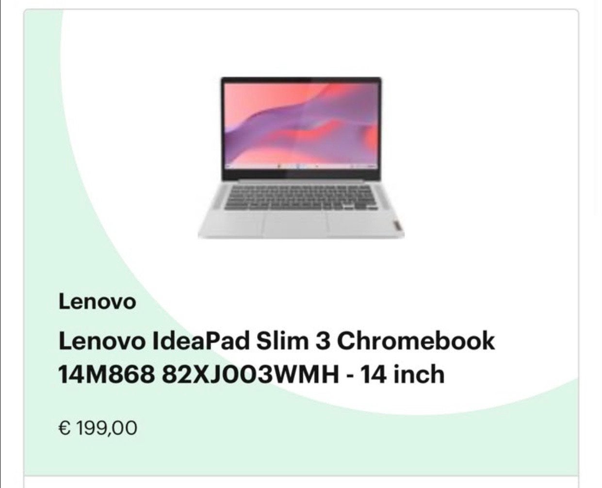 Lenovo IdeaPad Slim 3 Chromebook 14M868 - 14 inch, Computers en Software, Chromebooks, Ophalen, 14 inch, 4 GB of minder, Zo goed als nieuw
