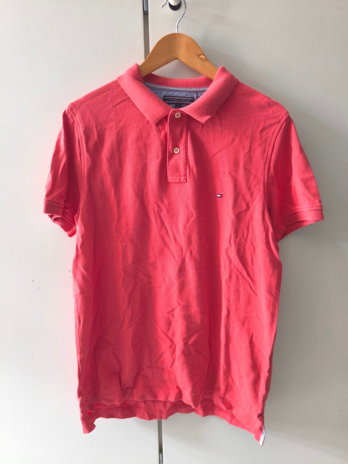 Tommy Hilfiger 40's Two Ply Slim Fit Polo - Roze - Maat L, Maat 52/54 (L), Tommy Hilfiger, Nieuw, Ophalen of Verzenden