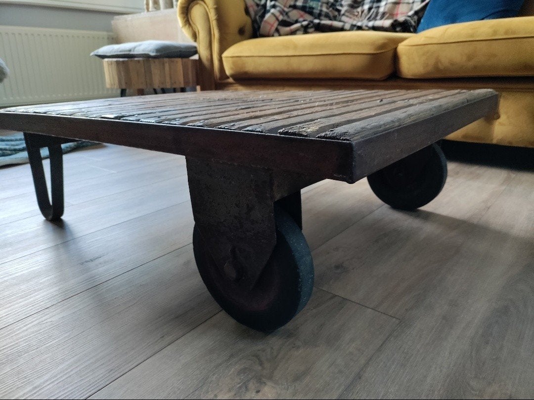 Salontafel oude antieke pallet kar 70x50x30, Gebruikt, 50 tot 100 cm, 50 tot 100 cm, Minder dan 50 cm