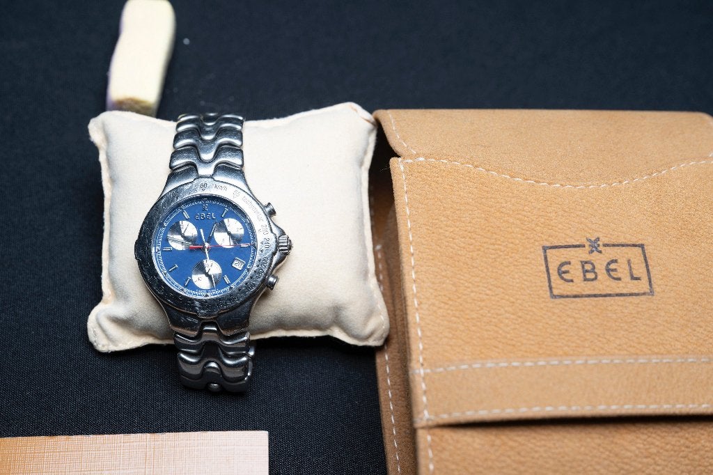 Ebel Sportwave Chronograaf Herenhorloge - Zo goed als nieuw, Overige merken, Staal, Staal, Polshorloge