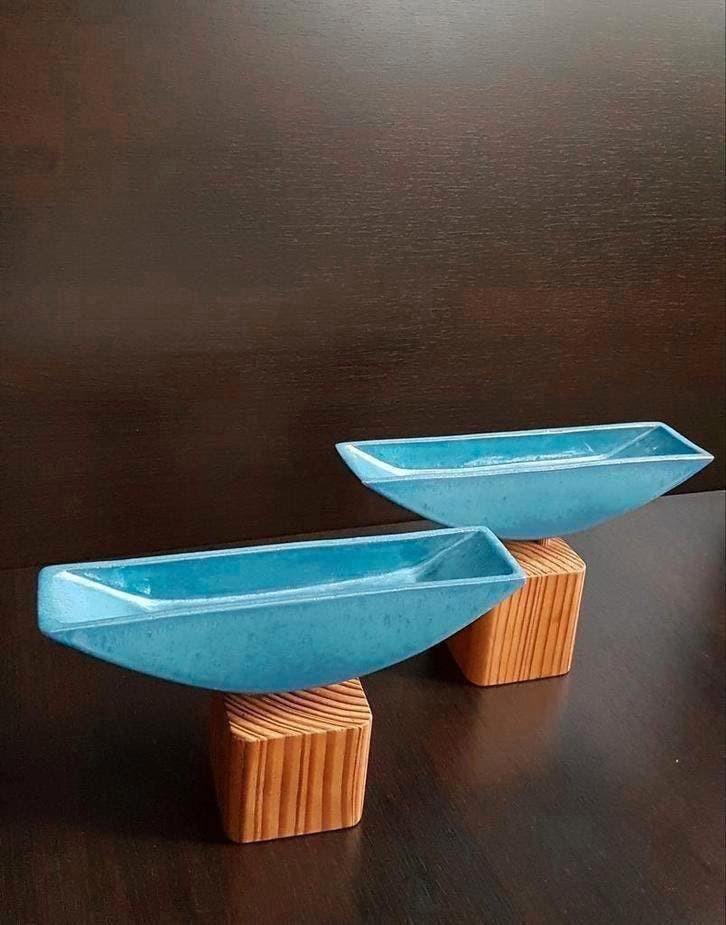 Zeldzame Set van twee riny purmer keramiek Vase Marked, Ophalen of Verzenden