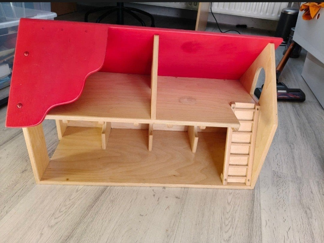 Van Dijk houten speelgoed boerderij, Ophalen, Gebruikt, Poppenhuis