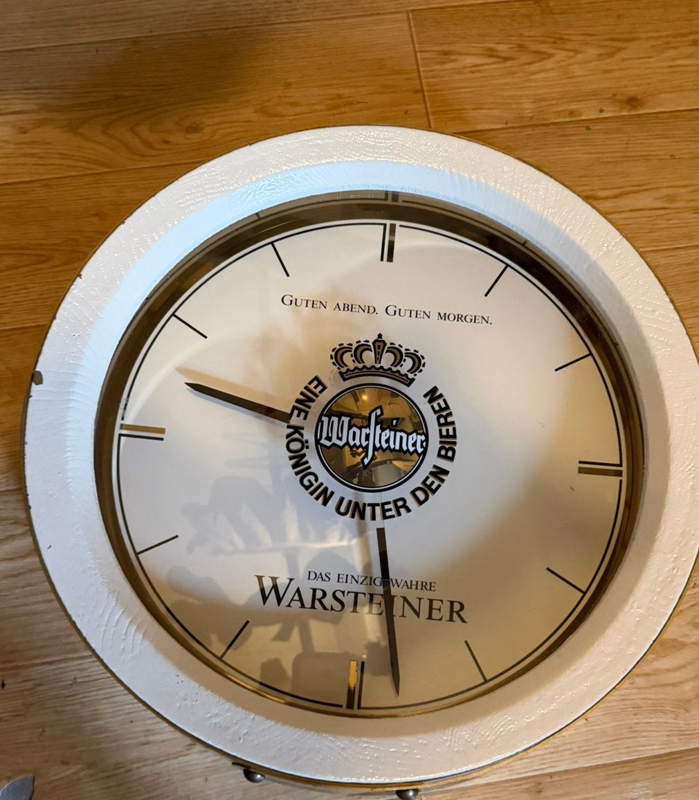 Mooie vintage Warsteiner wandklok, Ophalen of Verzenden, Zo goed als nieuw, Analoog, Wandklok