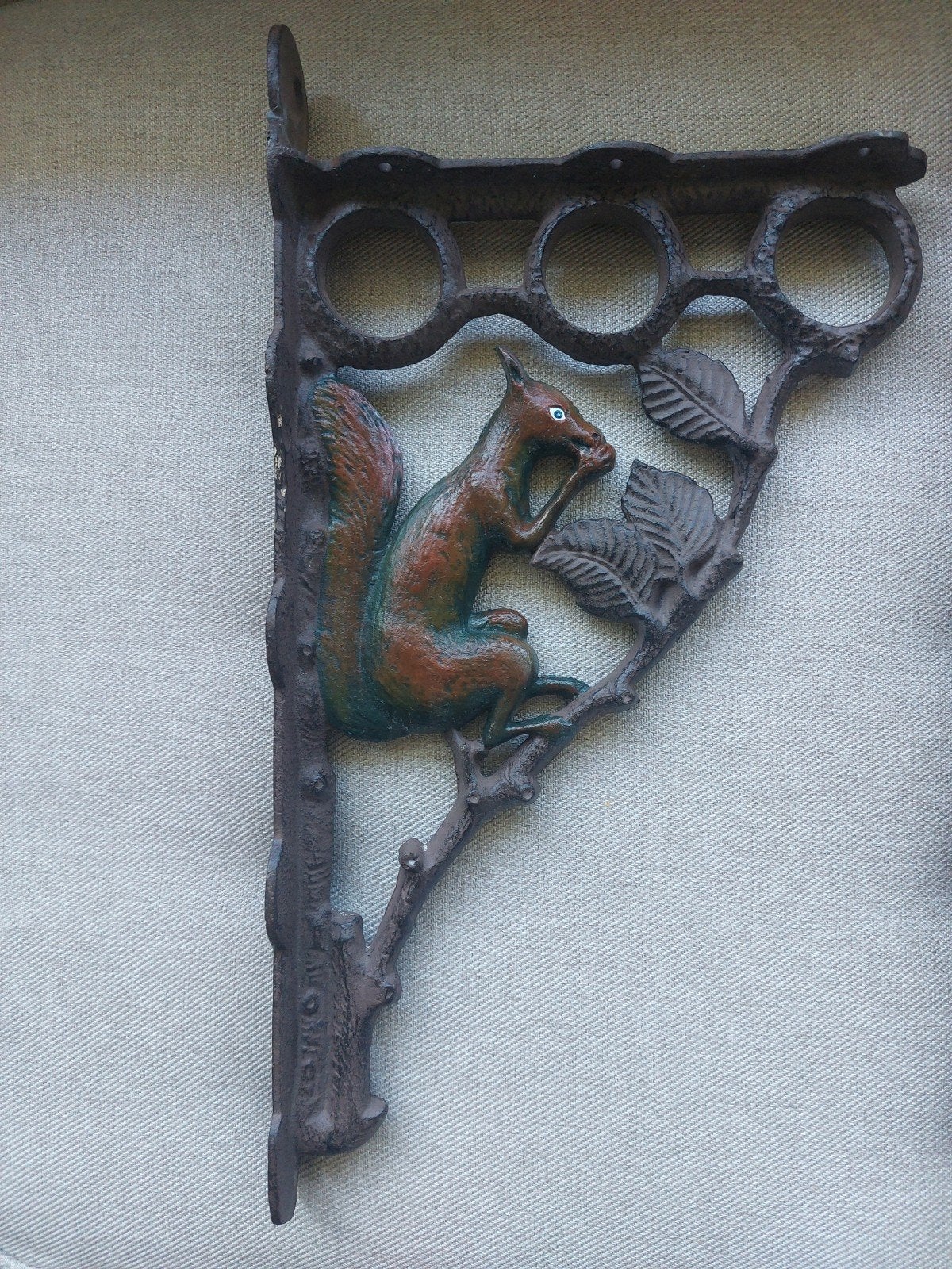 Decoratieve plankdragers met eekhoorn motief (2 stuks), Vintage, Gebruikt, Ophalen of Verzenden, Metaal