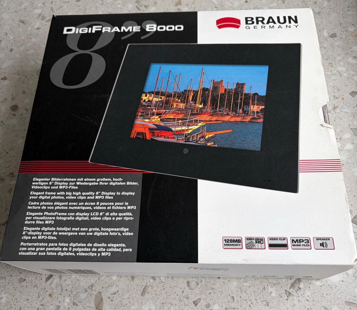 Braun DigiFrame 8000 - Digitale fotolijst 8 inch, Ophalen, Braun, Zo goed als nieuw, Minder dan 1 GB