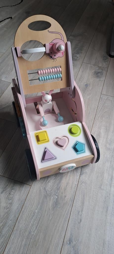 Ecotoys Houten Loopwagen met Activiteitenpaneel, Kinderen en Baby's, Speelgoed | Babyspeelgoed, Gebruikt, Overige typen, Met wieltjes