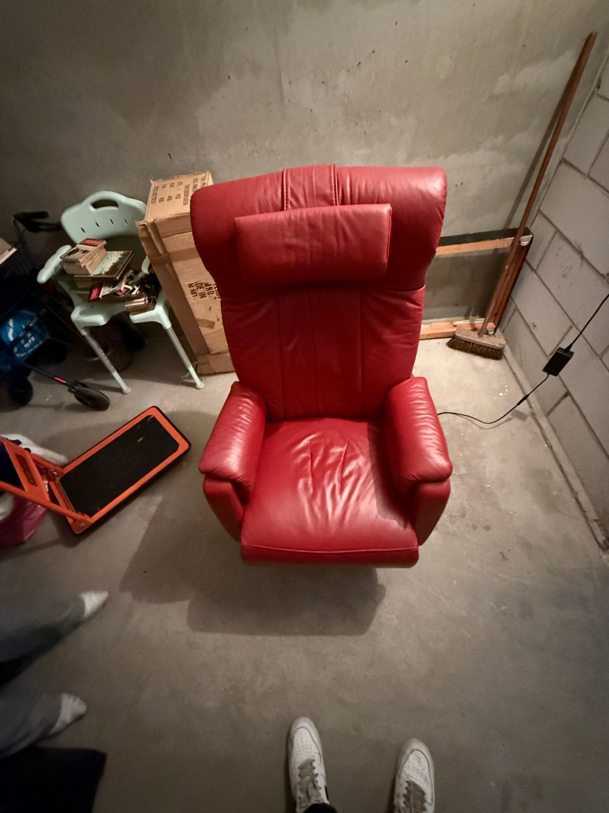 Prominent relaxfauteuil - Elektrisch en op accu, Gebruikt, Leer, Ophalen of Verzenden, Eén