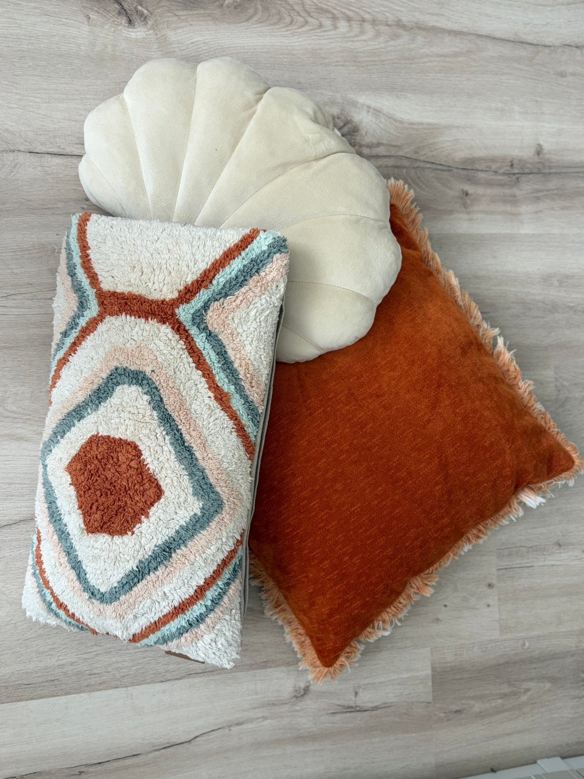 Set kussens terracotta, Huis en Inrichting, Ophalen of Verzenden, Zo goed als nieuw, Vierkant