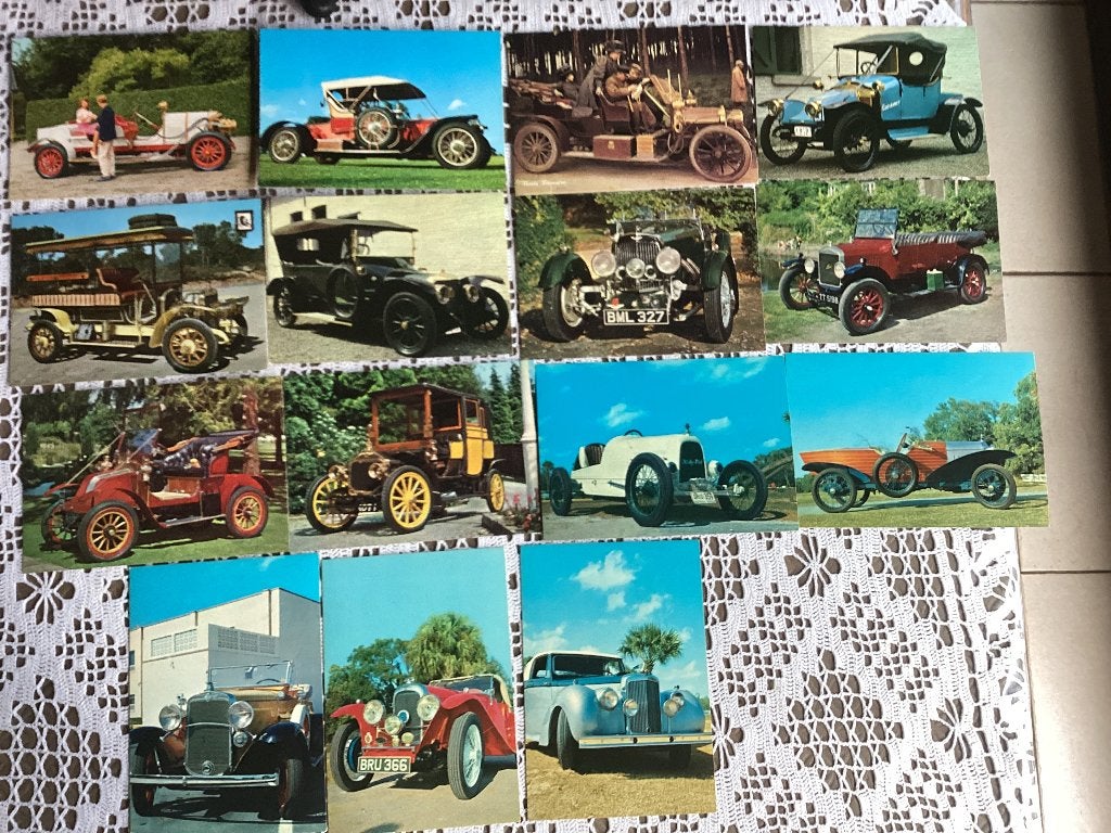 61 prenten postkaarten oldtimers, Ophalen of Verzenden, Voor 1940, Gebruikt, Overige onderwerpen