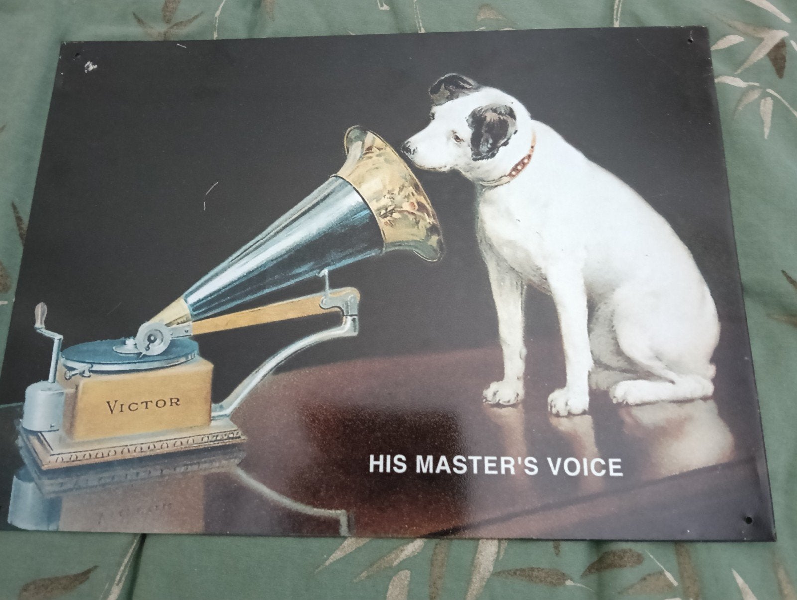metalen plaat HIS MASTER'S VOICE, Verzamelen, Ophalen of Verzenden, Reclamebord