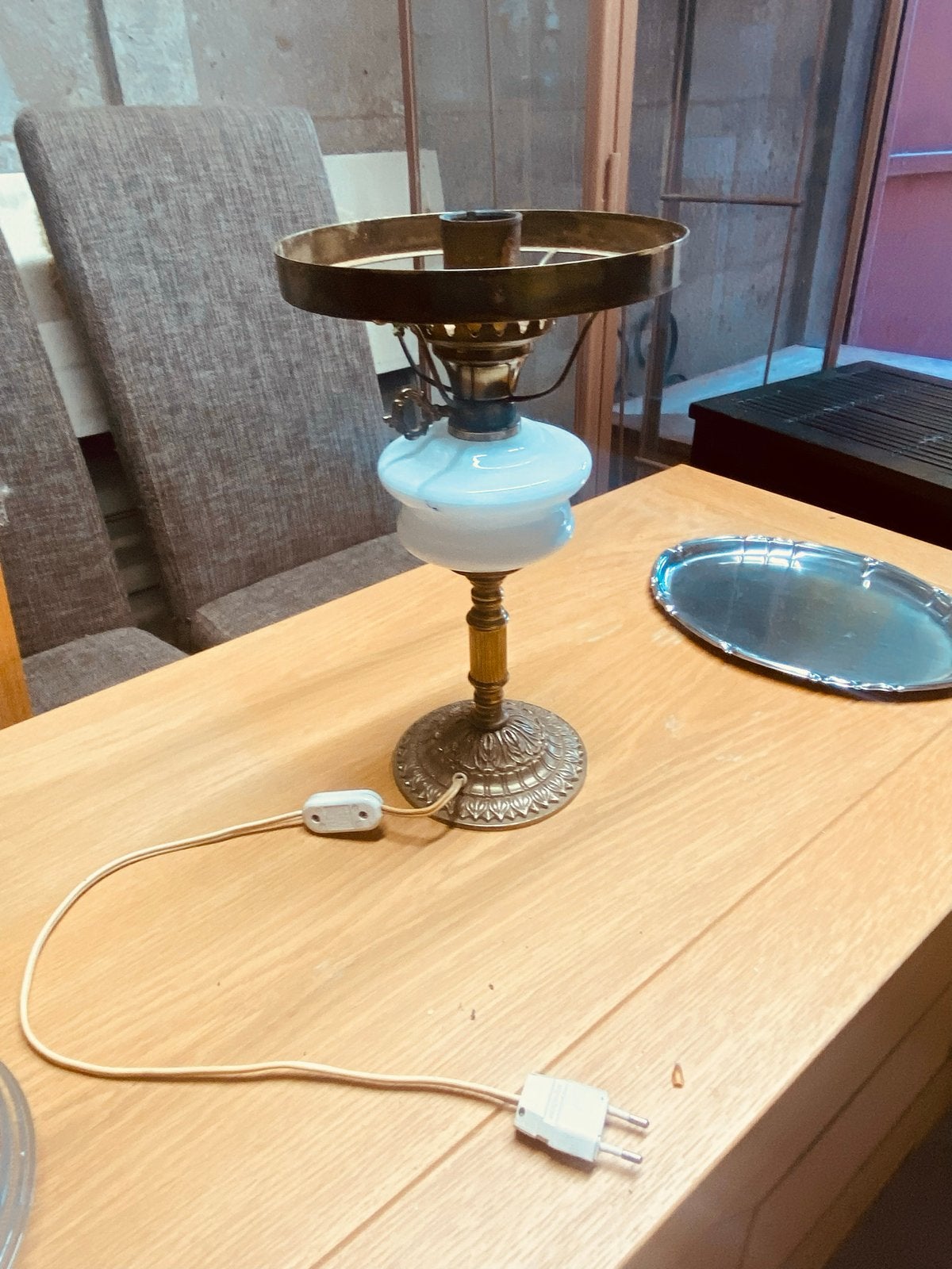 Klassieke Tafellamp - Vintage Stijl, Ophalen of Verzenden, Zo goed als nieuw