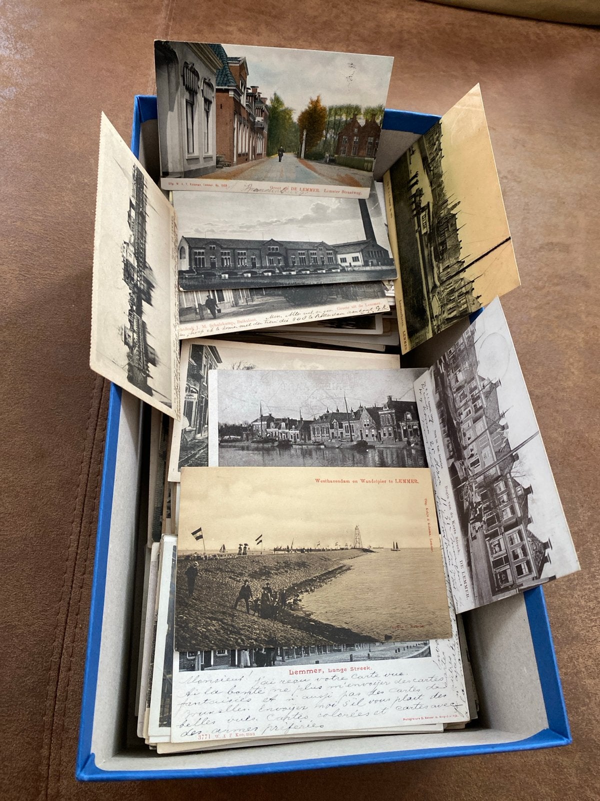 Grote collectie oude ansichtkaarten Lemmer + kinderkaarten., Verzamelen, Ophalen, Voor 1920, Friesland