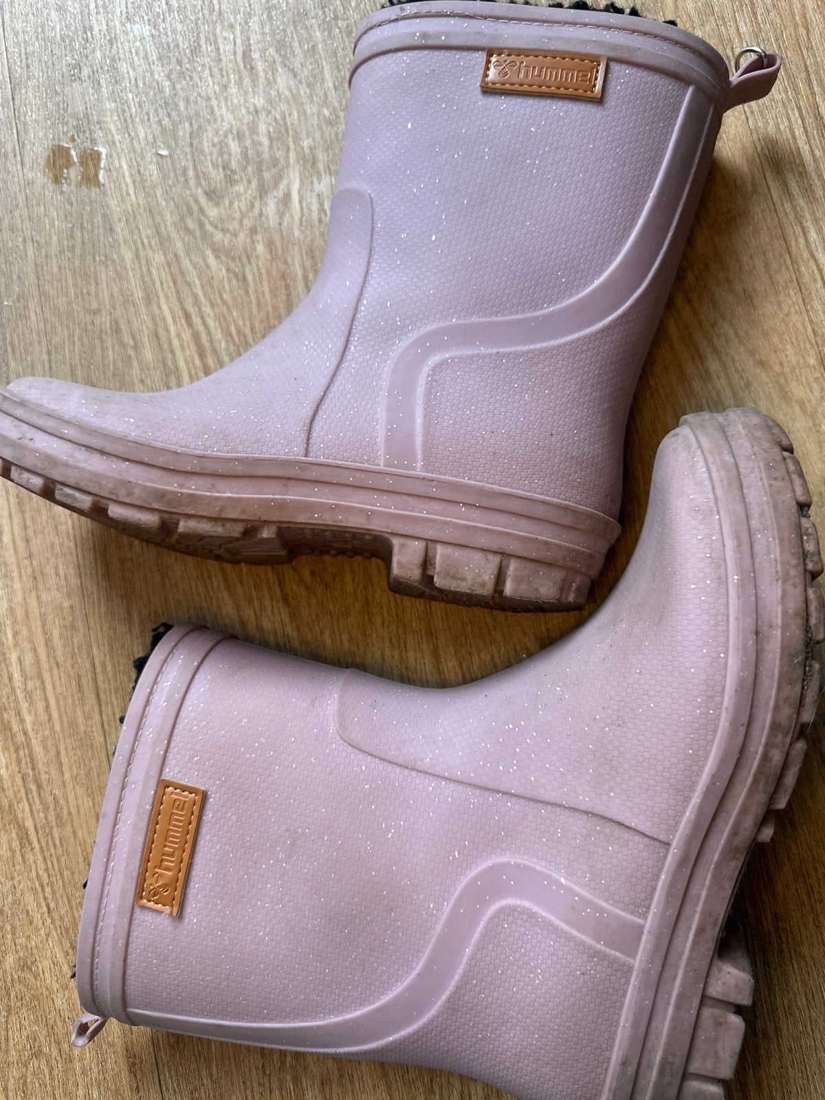 Roze Hummel regenlaarzen met glitters /warme voering maat33, Ophalen of Verzenden, Gebruikt, Meisje