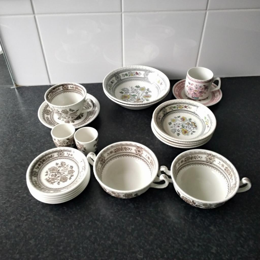 Wood & Sons dorset bruin/rood/ gekleurd, Huis en Inrichting, Keuken | Servies, Ophalen of Verzenden, Overige stijlen