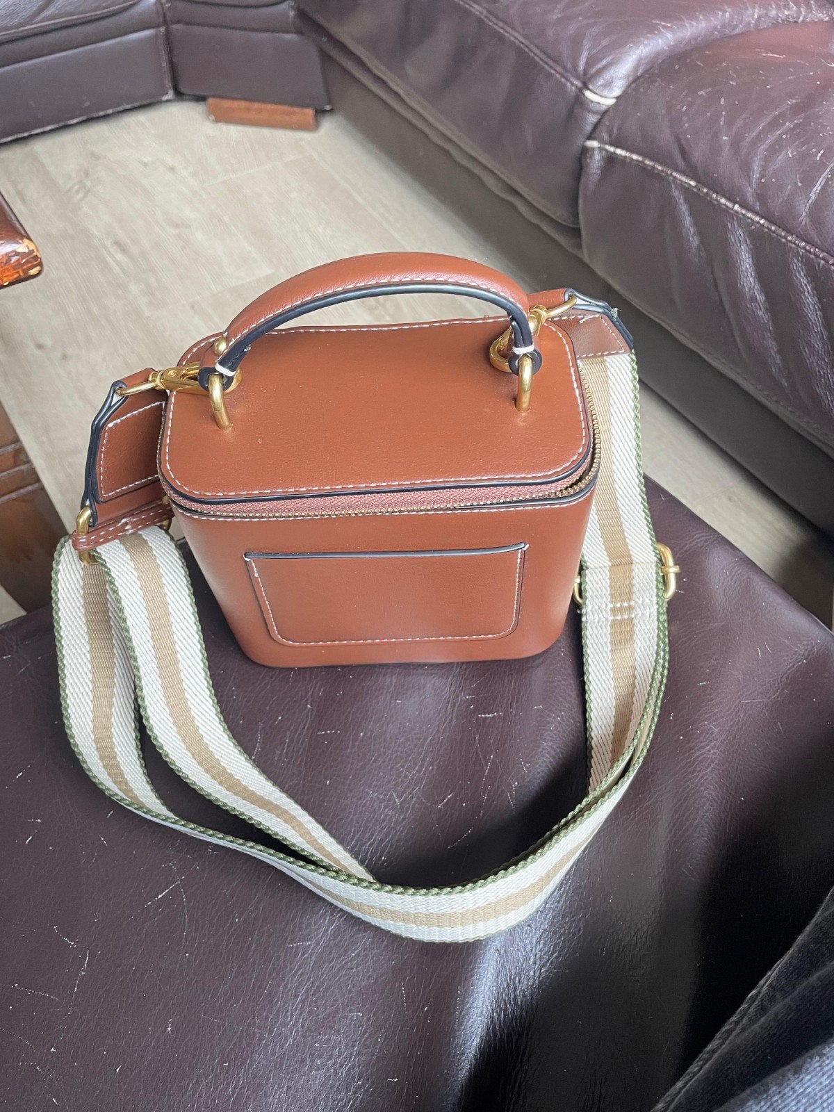 Zara Vanity Bag / Box Tasje Bruin – Inclusief Brede Strap!, Ophalen of Verzenden, Nieuw, Bruin, Avondtasje