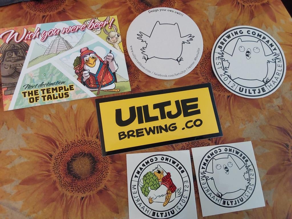 Uiltje brouwerij brewing,stickers ,kaart,bierviltje, Verzamelen, Biermerken, Ophalen of Verzenden, Nieuw, Viltje(s), Overige merken