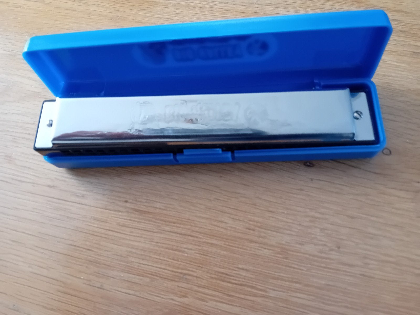 Mondharmonica met blauw doosje, Gebruikt, Overige typen, Ophalen of Verzenden, Met koffer of doosje